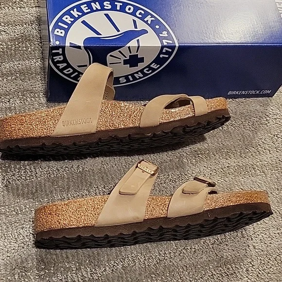 EUC Birkenstock Mayari Size 37 Oiled Leather Tabacco Brown - Picture 4 of 6